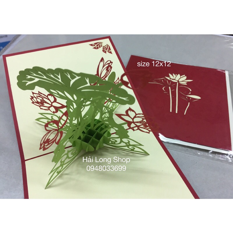 Hoa Sen - Lotus - Flower  - Thiệp 3D