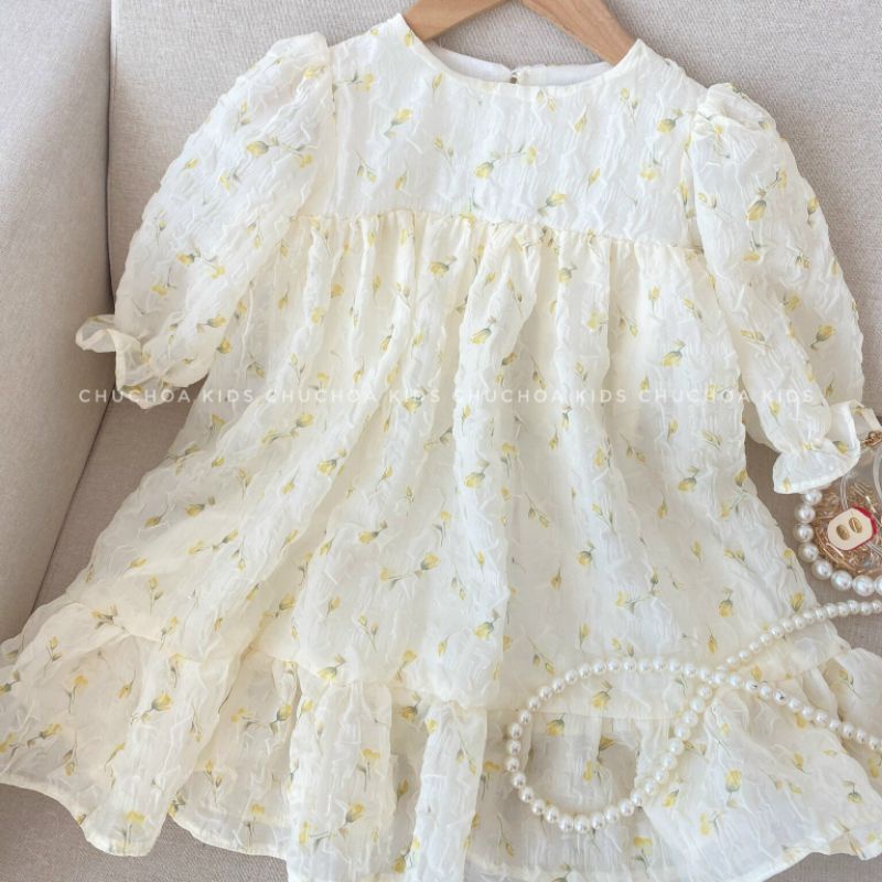 Váy babydoll thu đông dài tay cho bé gái từ 1-5 tuổi