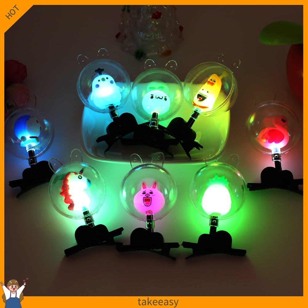 Kẹp tóc trong suốt gắn đèn LED phát sáng dễ thương độc đáo