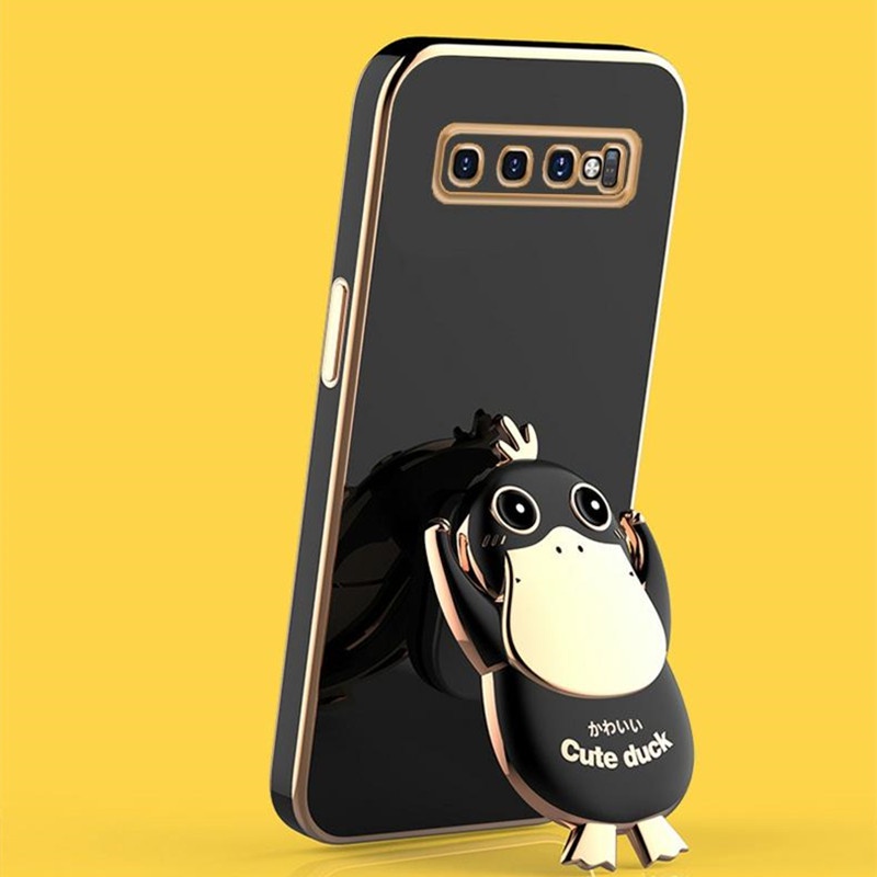 Ốp Điện Thoại Có Giá Đỡ Hình Vịt 3D Thời Trang Cho Samsung Galaxy S10 S9 Plus S10e Note 9 8 S10 Lite