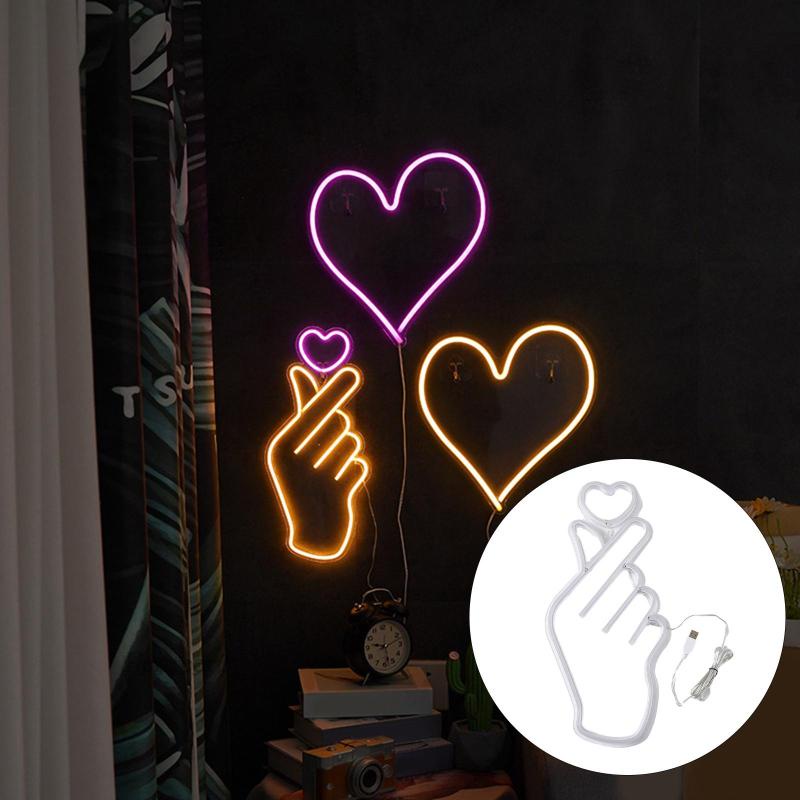 Đèn Neon USB Hình Trái Tim Trang Trí Tường / Tiệc Cưới / Lễ Hội