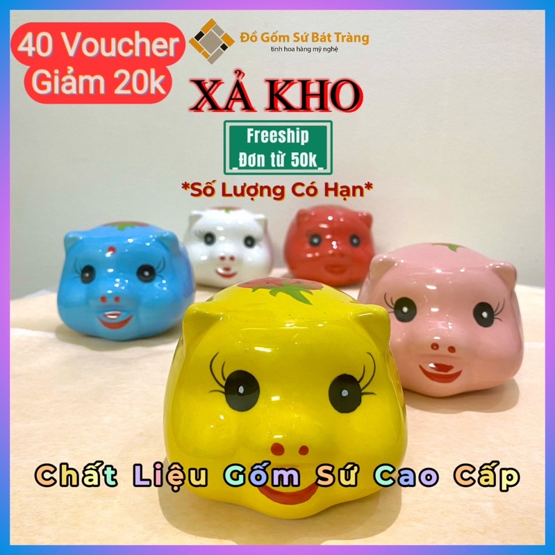 Heo đất tiết kiệm mini, lợn đất trang trí đẹp, GỐM SỨ BÁT TRÀNG cao cấp