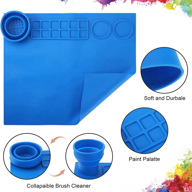 1 Tấm Silicon Chống Dính Chịu Nhiệt Có Thể Gấp Gọn Dùng Để Vẽ Tranh Giá Đỡ