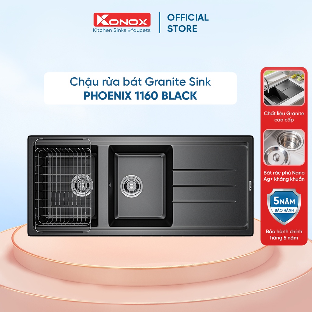 Chậu rửa bát đá KONOX Granite Sink Phoenix 1160