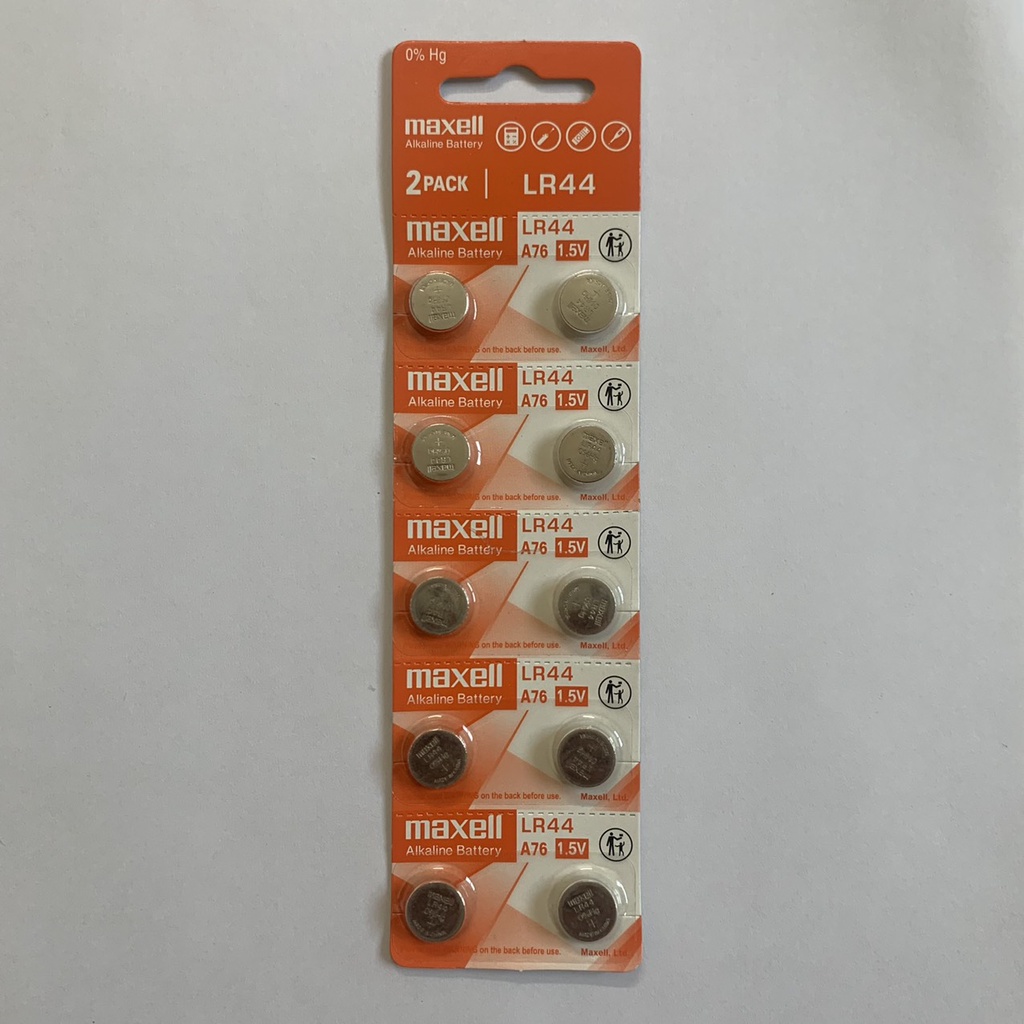 Vỉ 10 viên Pin  LR44 AG13 Maxell thay máy tính casio