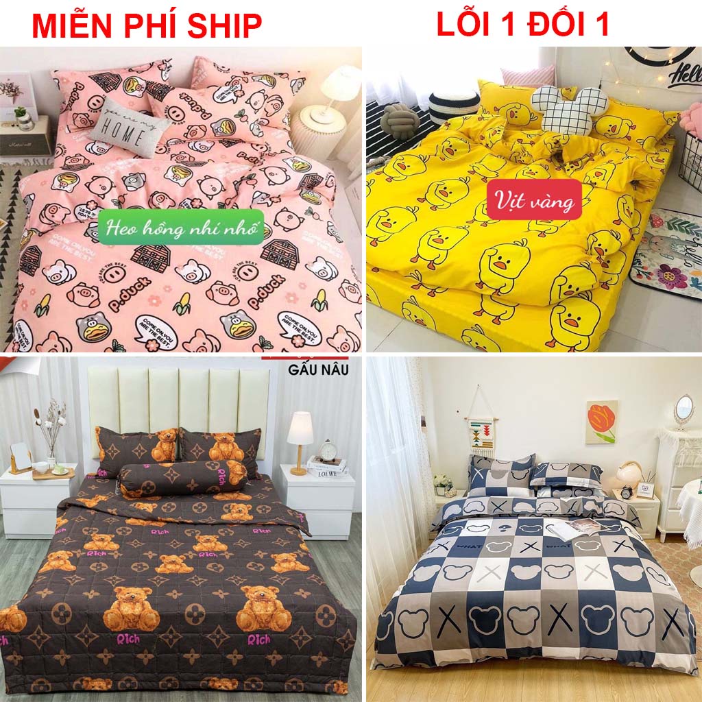 Ga trải giường 1m4 x 2m, Ra trải giường cotton poly. được chọn mẫu