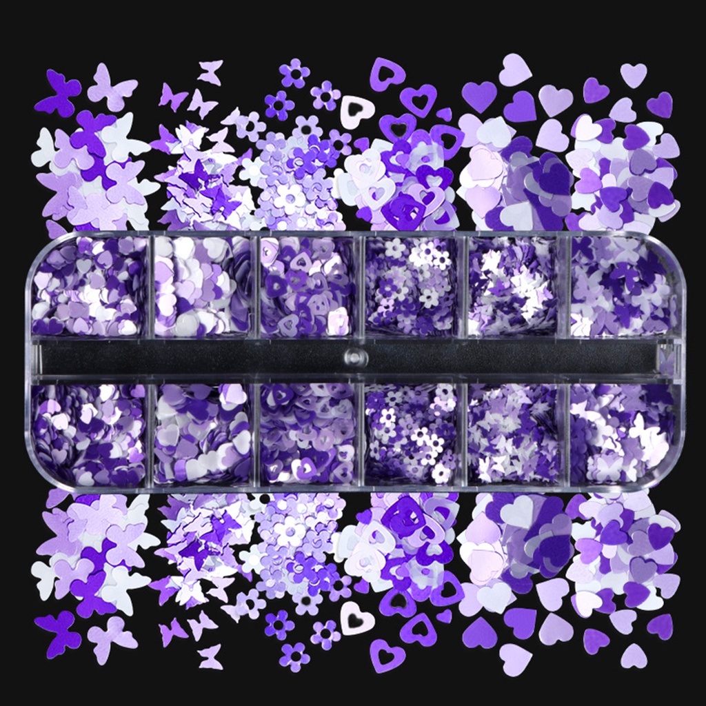 Hộp 12 Ngăn Đựng Phụ Kiện Trang Trí Móng Tay An Toàn Cho Bé Gái