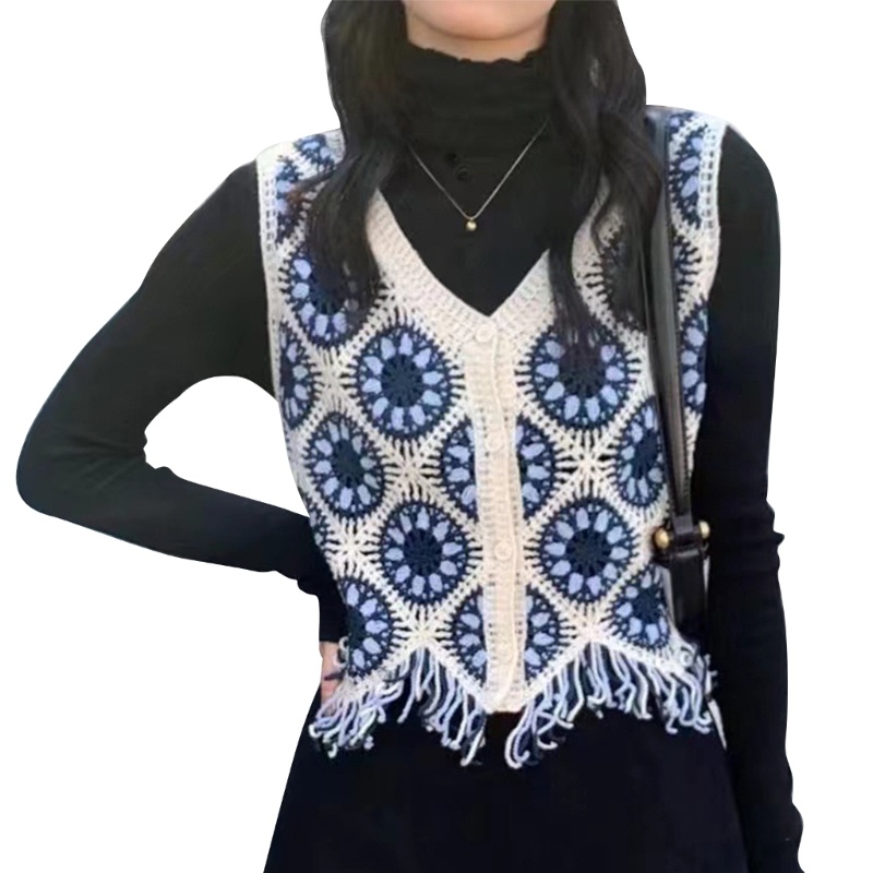 Áo Sweater Dệt Kim Sát Nách Thời Trang Vintage Đáng Yêu Cho Nữ