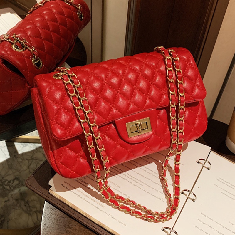 Túi Da Đeo Chéo Chuwanglin Họa Tiết Ca Rô Thời Trang Dành Cho Nữ