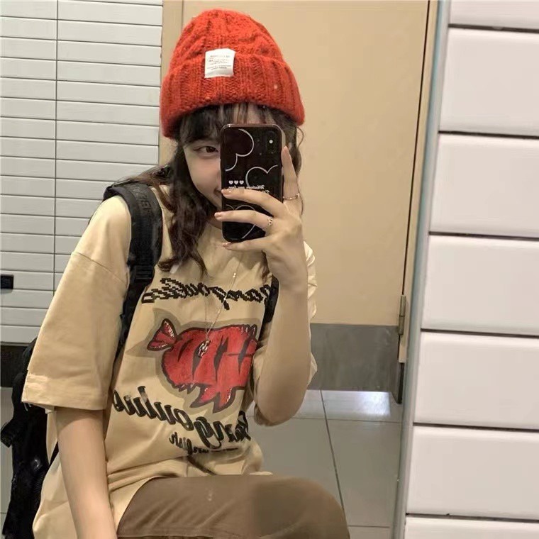 NRVP Áo Thun Unisex Mùa Hè Dáng Suông Tay Cộc Phong Cách Hàn Quốc Cho Nam Nữ