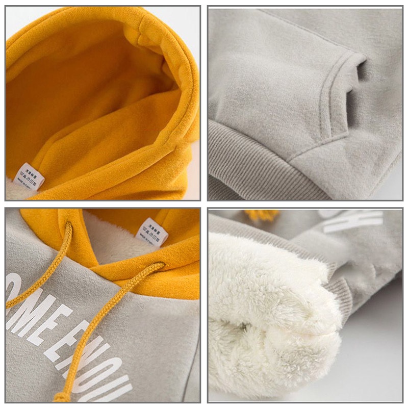 Áo hoodie AMILA dày in họa tiết chữ cái phong cách nước ngoài thời trang dành cho trẻ em