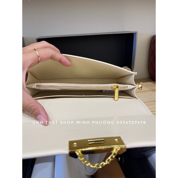 Túi Xê khóa xích da trơn hàng xuất sịn fullbox