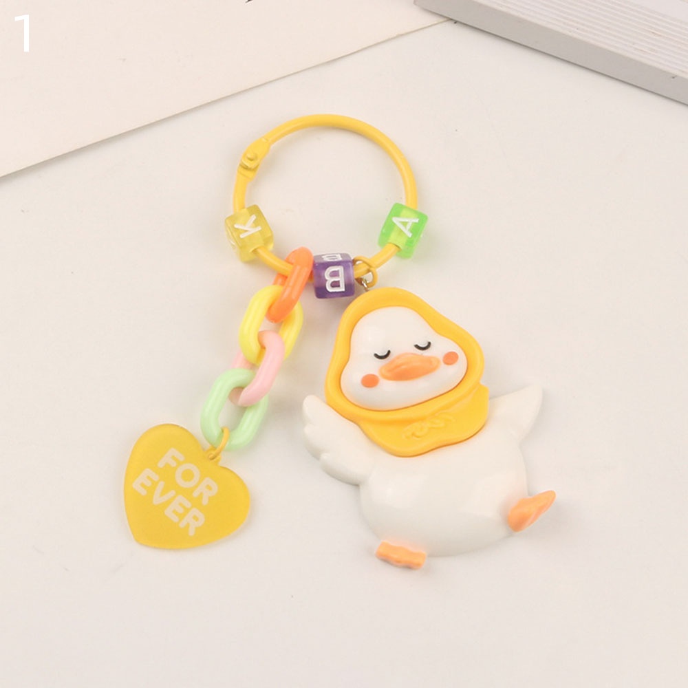 Móc Khóa Hình Thú Bông / Vịt Vàng / Chó Hoạt Hình Dễ Thương Trang Trí Xe Hơi