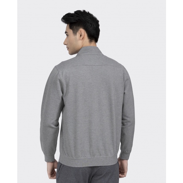 Áo khoác nỉ Insidemen cổ trụ bo gấu có túi   màu xám IJK006W2