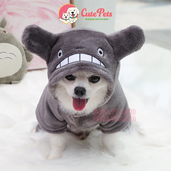 Áo lông Totoro 4 chân dành cho chó nhỏ từ 1kg - 10kg - Petshophanoi Phụ kiện thú cưng  Pet shop Hà Nội