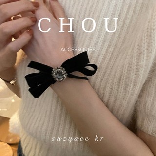Kẹp Tóc, Buộc Tóc Nơ Đính Đá Vuông | CHOU ACCESSORIES |