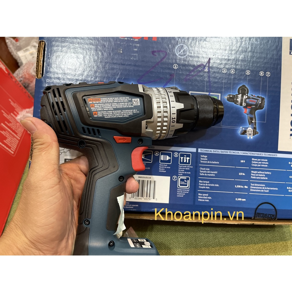 Máy khoan bê tông Bosch GSB18V-1330CN thân máy