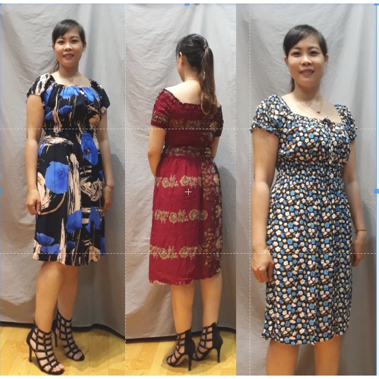 Đầm lanh ngắn tay búp