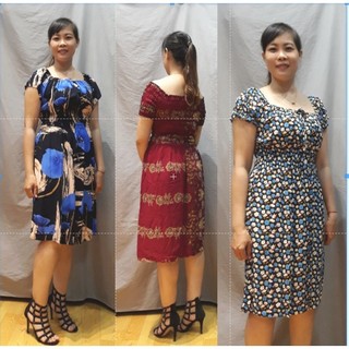 Đầm lanh ngắn tay búp