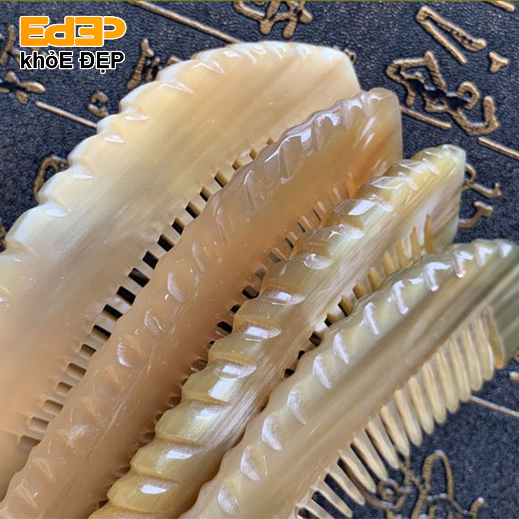 Lược Sừng Chuôi Trơn Cao Cấp (Thủ Công Mỹ Nghệ, Chải Thông Kinh Lạc, Hàng Nhập Khẩu, Massage, Làm Đẹp, Ấn Day Huyệt,...)