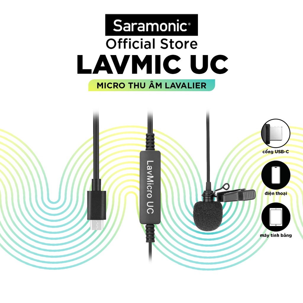 Micro Thu Âm Có Dây Saramonic LavMic UC - Đầu nối Type-C - Quay video, Vlog - Bảo Hành Chính Hãng 2 Năm