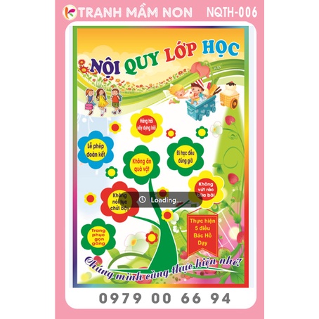 Decal Trang Trí - NỘI QUY LỚP TIỂU HỌC 006