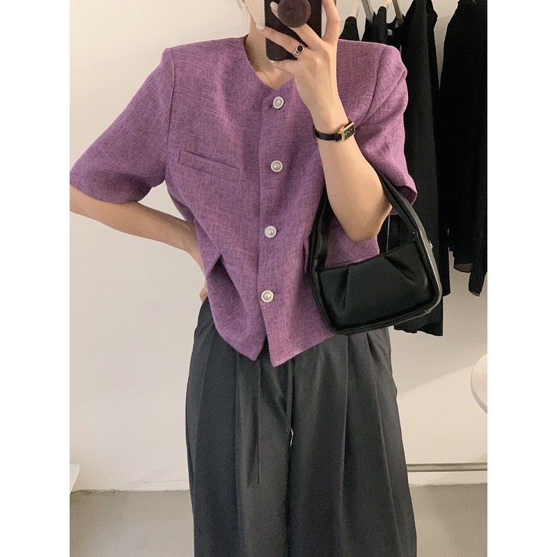 Áo Blazer ngắn tay dáng Hàn