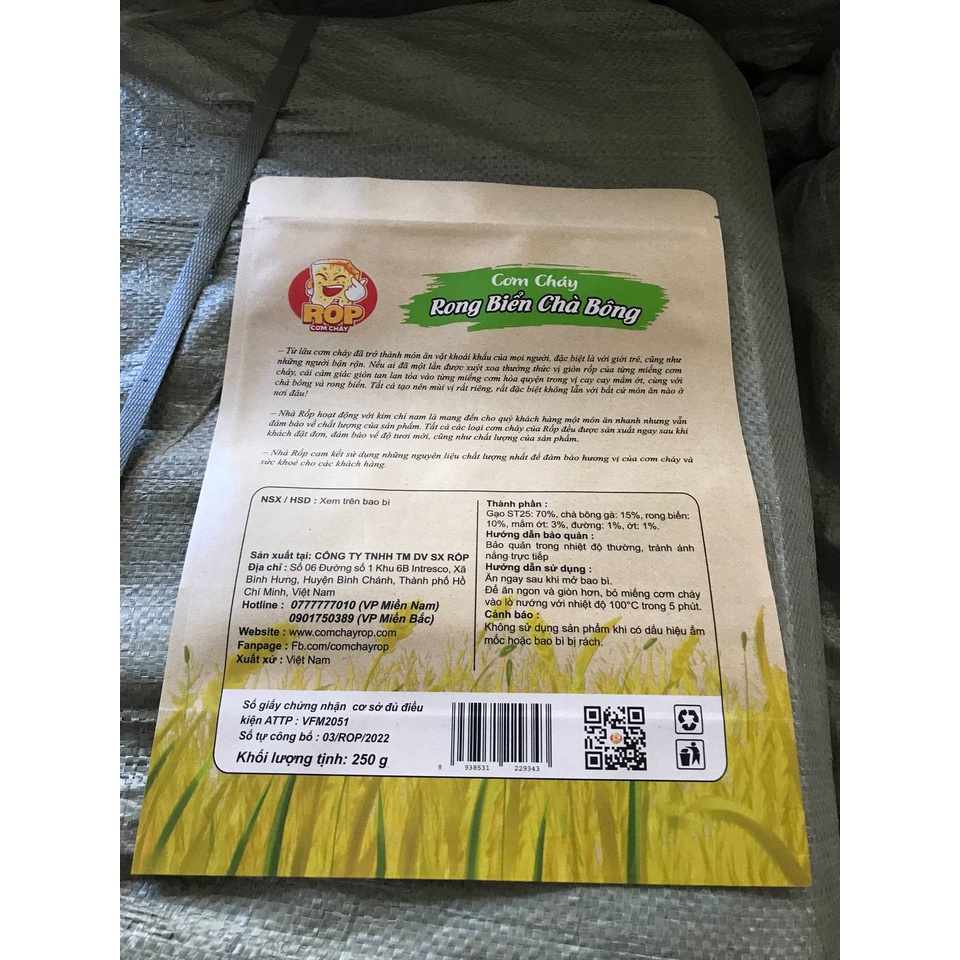 Cơm Cháy Rốp tóp mỡ chà bông loại 80 gram