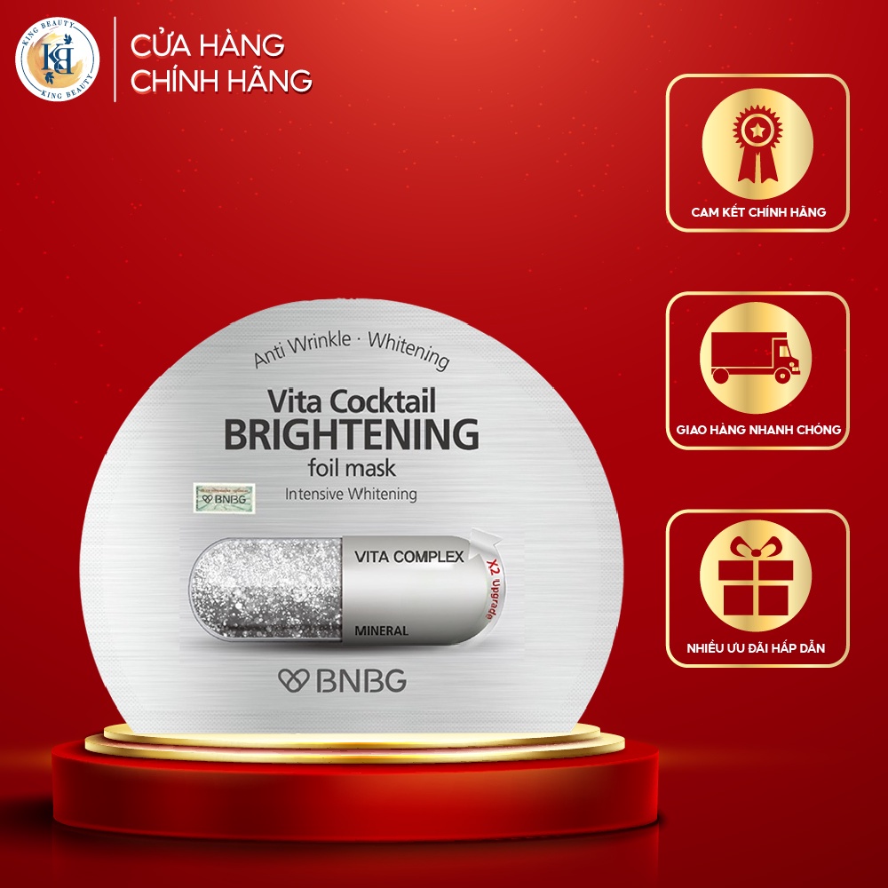 Mặt nạ cấp ẩm dưỡng sáng da và làm mờ vết thâm BNBG Vita Cocktail Brightening Foil Mask - Intensive Brightening 30ml