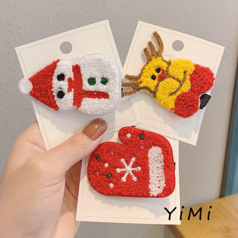 Kẹp tóc hình giáng sinh dễ thương phong cách Hàn Quốc cho nữ