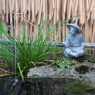 Tượng ông già câu cá, lão ngư - đá sa thạch