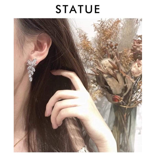 Bông tai mạ bạc đính đá zircon cao cấp