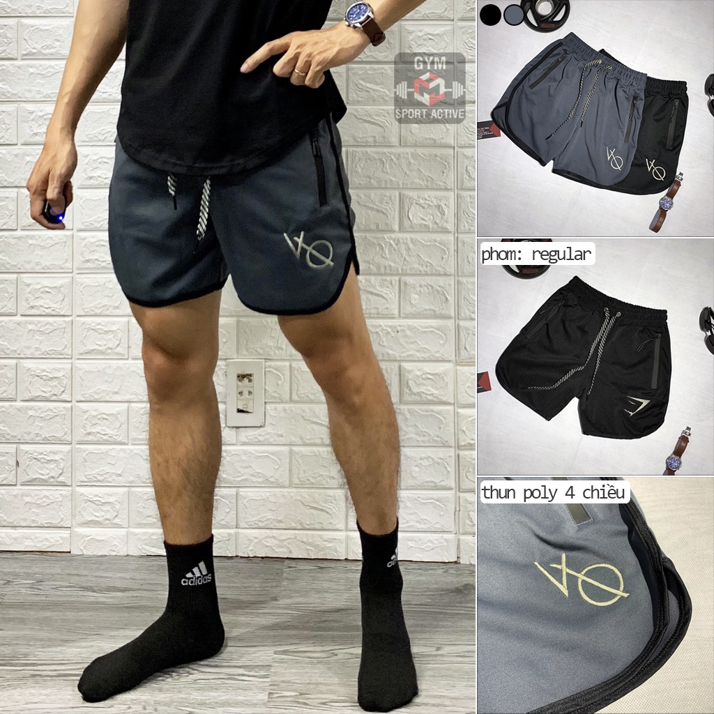 Quần short nam thể thao quần đùi tập gym nam quần Squat chạy bộ cầu lông phom ngắn gọn đẹp short squat VanQuish Gymshark