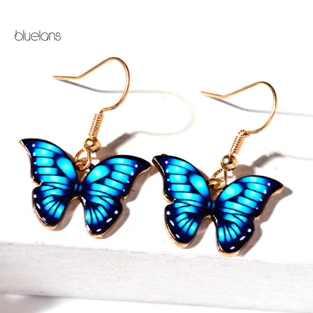 1 Đôi Bông Tai Thả Hình Bướm Nhiều Màu Sắc 3 Màu Lựa Chọn Thời Trang Dự Tiệc