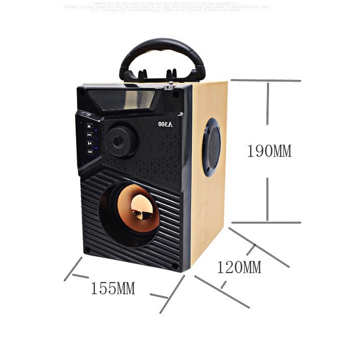 Loa bluetooth karaoke mini mới A300 công suất lớn không dây có mic âm thanh siêu hay bass khỏe Bảo hành 1 đổi 1 6 tháng