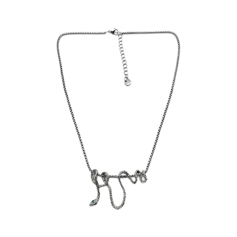 Vòng cổ Sợi Xích Họa Tiết Da Rắn Phong Cách Hip Hop Cá Tính