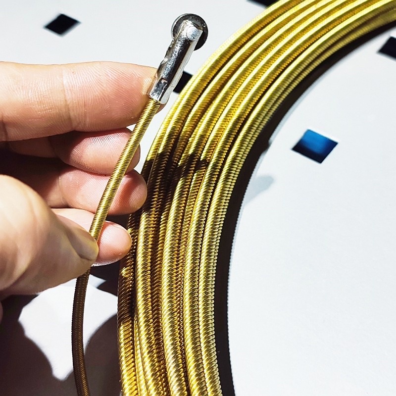 Dây mồi luồn điện cáp Có Bánh xe 4mm bánh xe, đầu bi tròn loại 5m, 10m, 15m, 20m, cáp thợ điện, đi dây diện âm tường