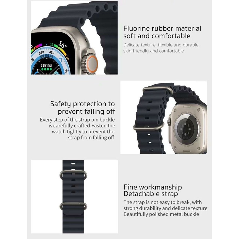 Dây đeo Ocean Band cho Đồng hồ thông minh Watch Ultra 49mm , Series 8 41 - 45mm , 40 - 44 mm . Chính hãng Coteetci
