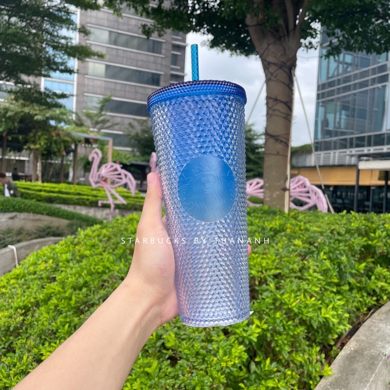 Ly Starbucks Studded Shine Blue Korea 710ml