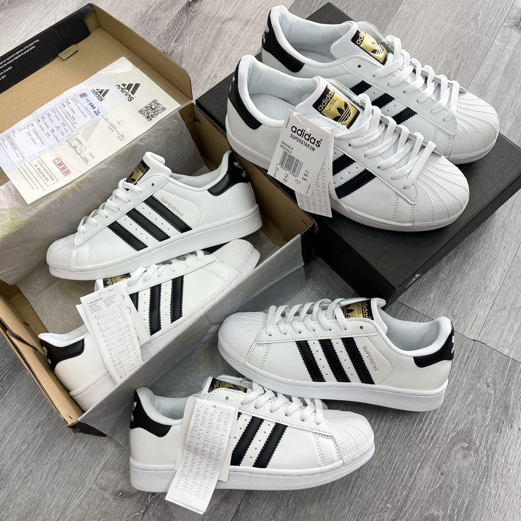 Giày Thể Thao Adidas Original Superstar Tem Vàng