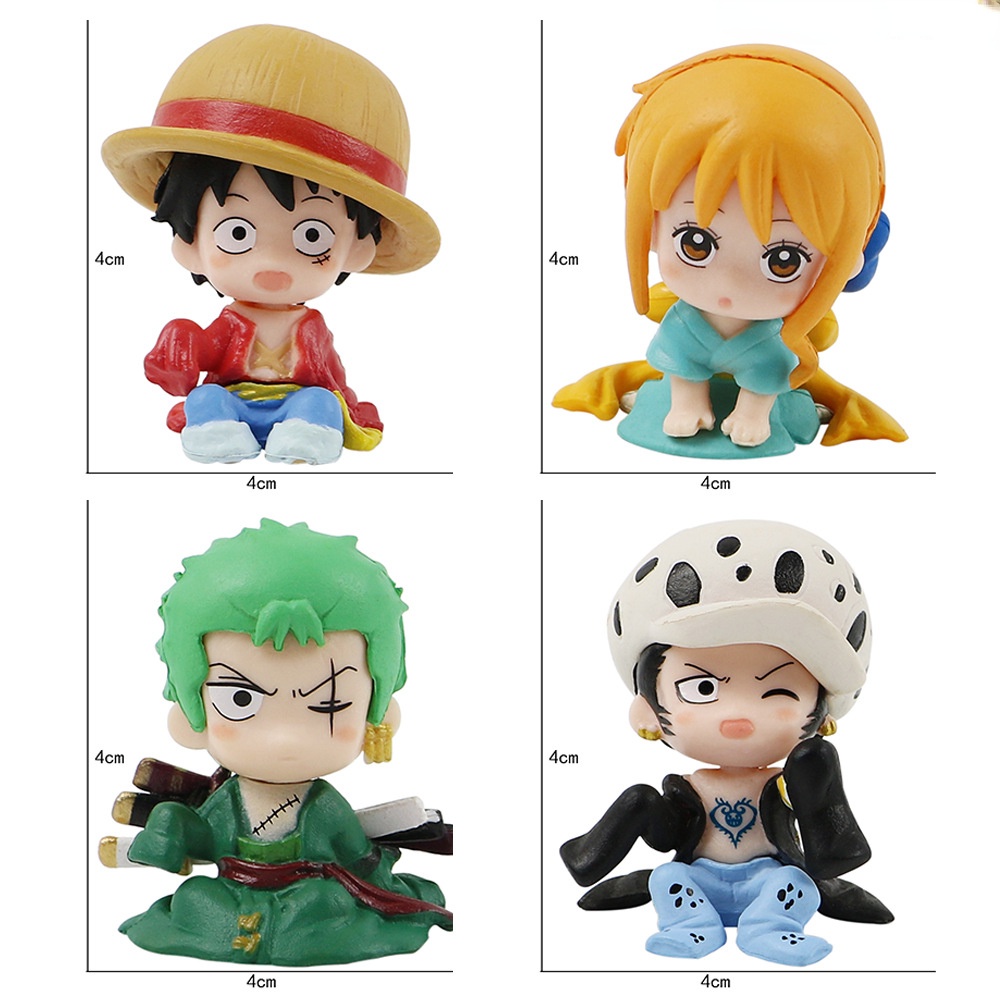 Set 4 Mô Hình Nhân Vật Hoạt Hình One Piece 4cm