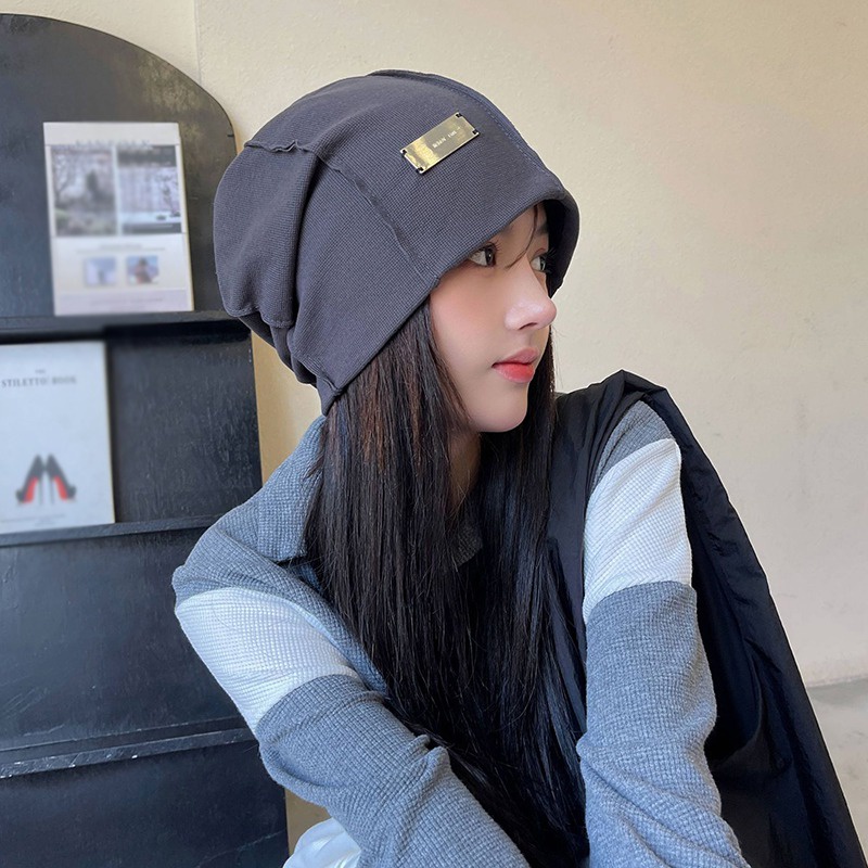 Mũ Dệt Kim Màu Trơn Phong Cách Thời Trang Đường Phố Hàn Quốc