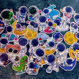 Set 30 hình dán sticker Phi Hành Gia dễ thương