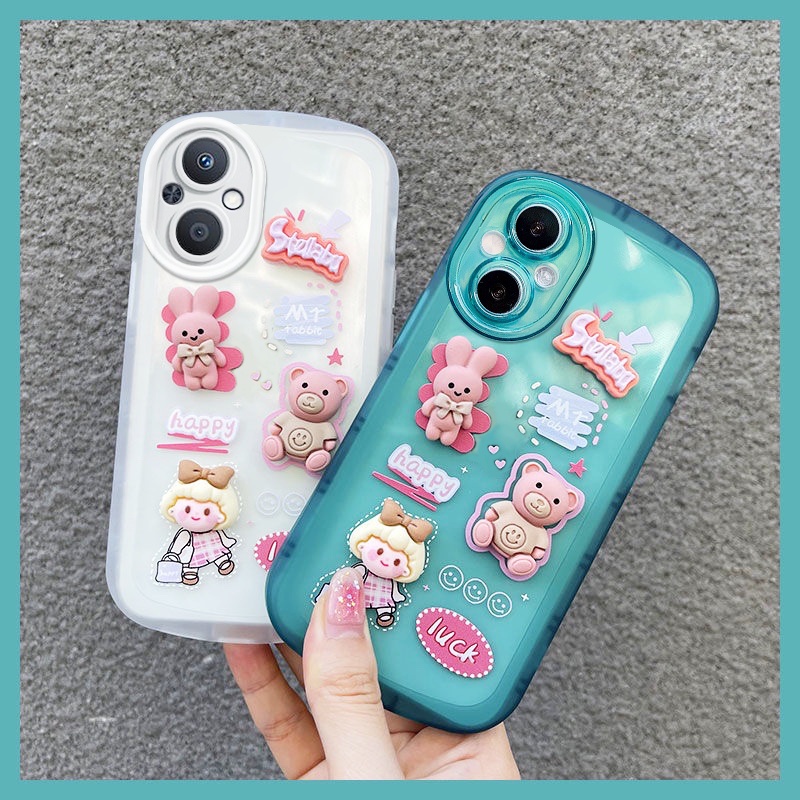 Zymello Ốp lưng OPPO Reno 8Z 5G Reno 7Z 5G Reno6Z 5G Reno 8 5G Reno 5Z 5G Reno 7 5G Reno 6 5G Reno 5 Reno 5F Reno 4F Reno 2F Reno 2Z Vỏ điện thoại silicone búp bê hoạt hình 3D