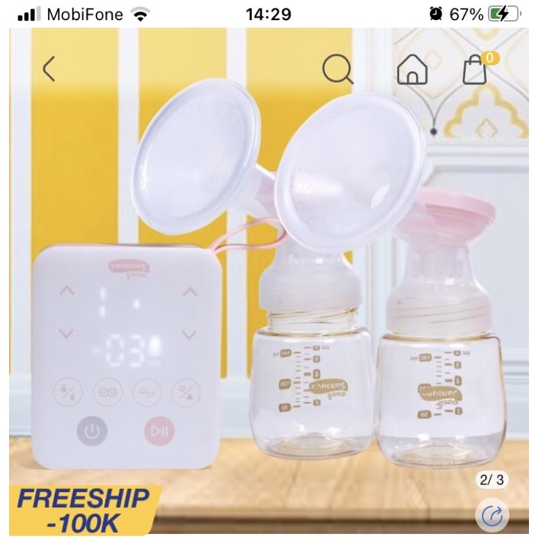 (Thanh lý) Máy hút sữa điện đôi DP Comfort PLUS/ kèm áo hút sữa + 30 túi trữ sữa