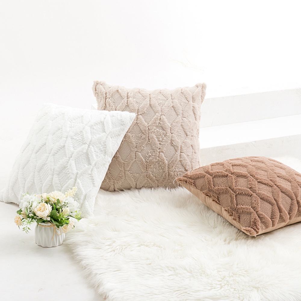 Vỏ Gối Màu Trơn Mềm Mại Kích Thước 30 * 35 / 45 * 45 / 50 * 50cm Phong Cách Bắc Âu