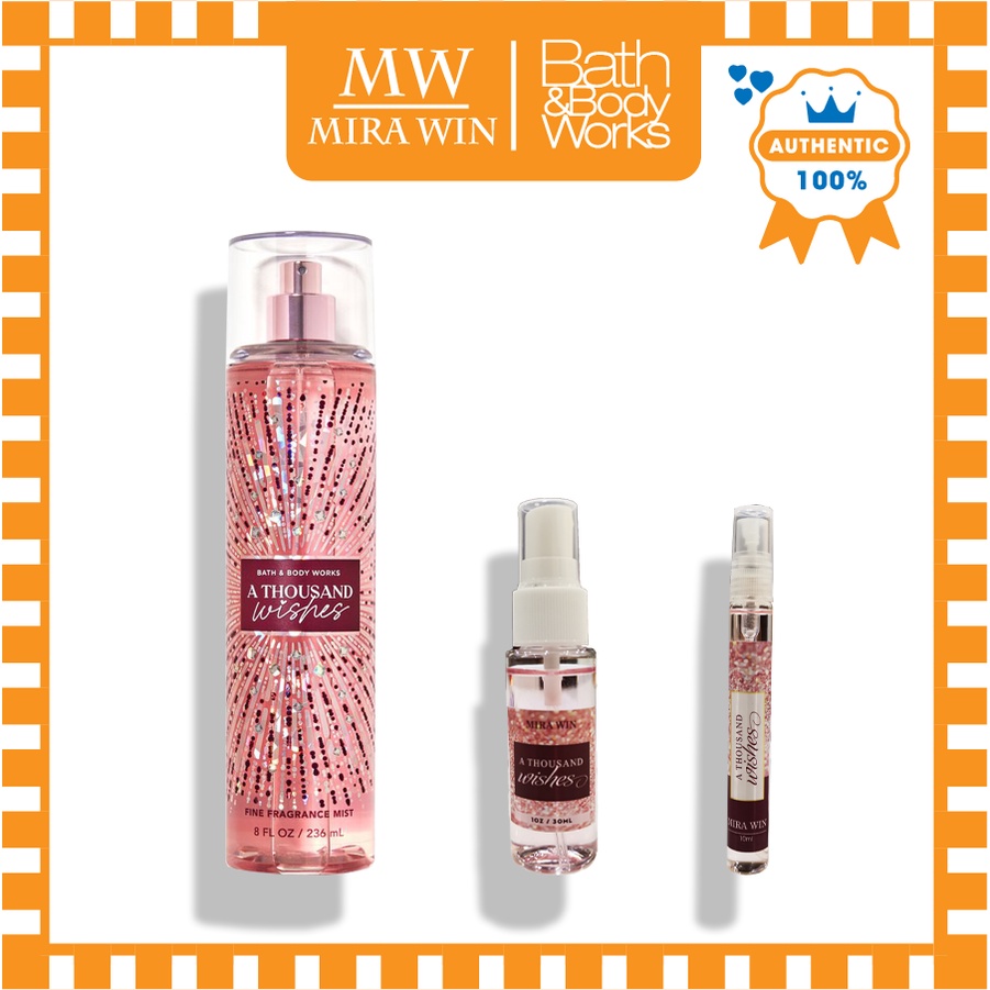 Xịt thơm dưỡng thể toàn thân A Thousand Wishes Bath and Body Works hương thơm ngọt ngào ấm áp của trái tim 10ml 30ml