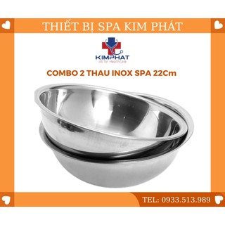 COMBO 2 Bát inox đường kính 22cm dùng trong spa thẩm mỹ viện, thau đựng nước - lucy store thiết bị vật tư spa
