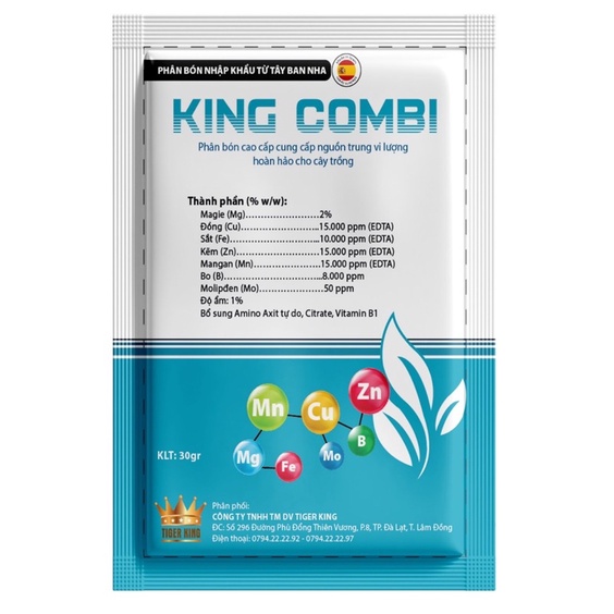 KING COMBI - Trung vi lượng, bổ sung vitamin nhóm B và các axit amin cho cây phát triển tốt hơn