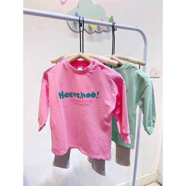 Bộ nỉ bé trai bé gái Heeve Hoo mbouse53 MM2